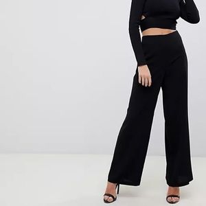 ASOS DESIGN Wide Leg Black High Waisted Pants
